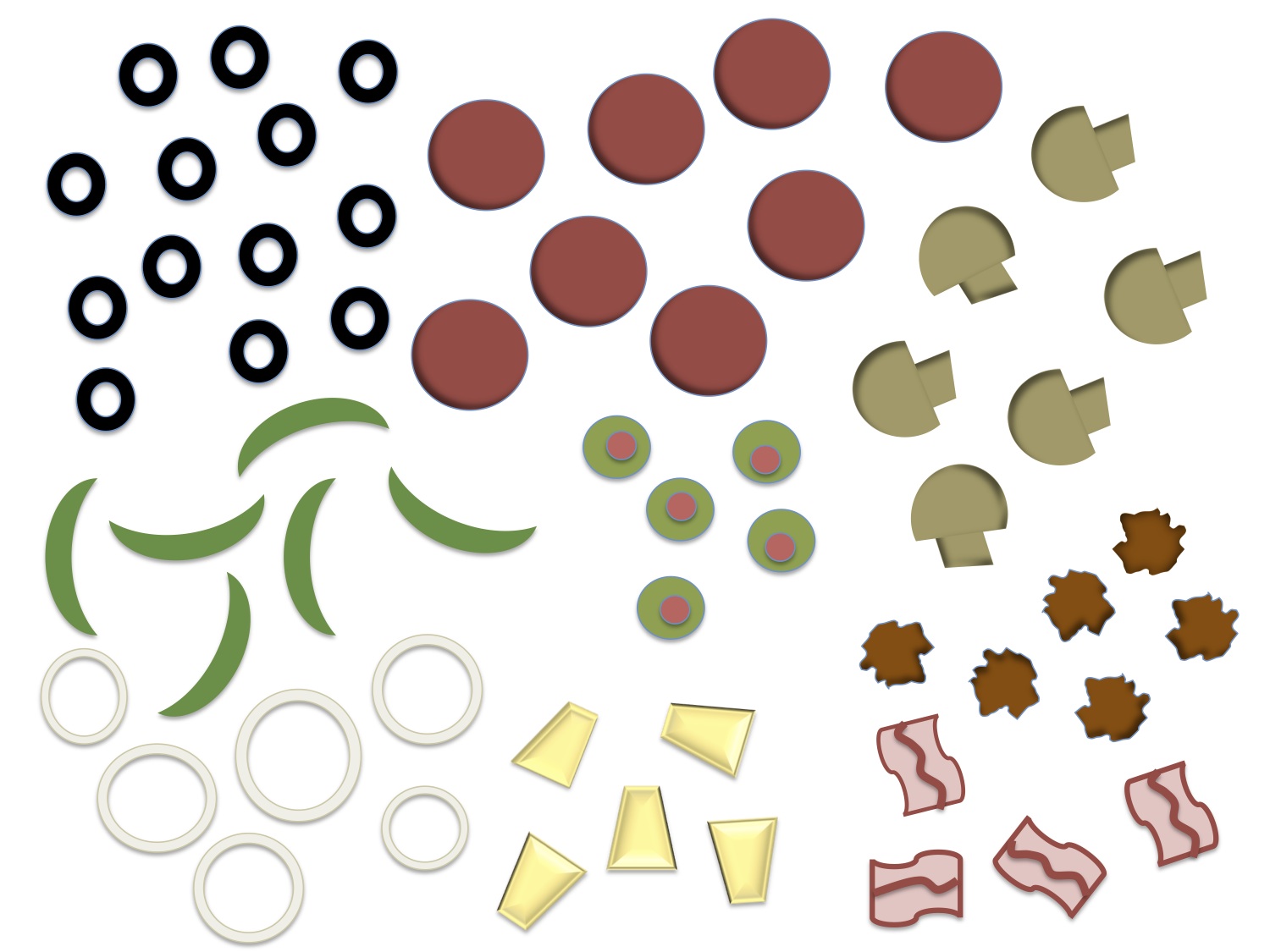 Printable Pizza Toppings Clip - Pizza Toppings Clipart