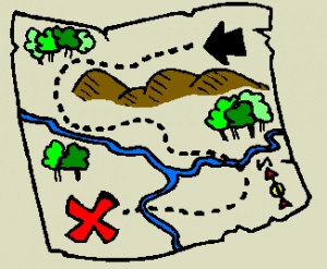 A scroll treasure map by free