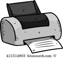 printer in doodle style - Printer Clipart