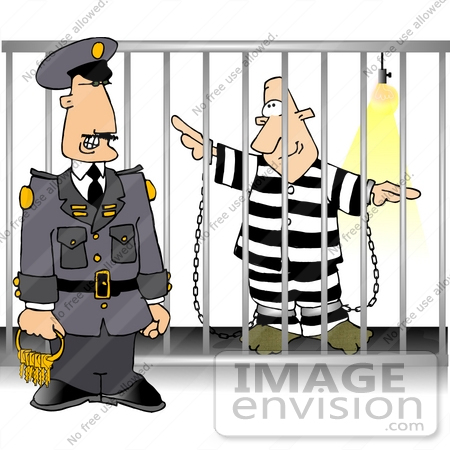 Prison Guard Standing By A Pr - Prison Clipart