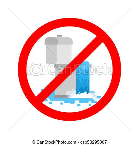 Stop Toilet Is Clogged. It Is Forbidden To Use Toilet. Prohibition Sign.  Vector Illustration