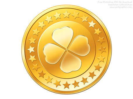 ... Blank gold coin on white 