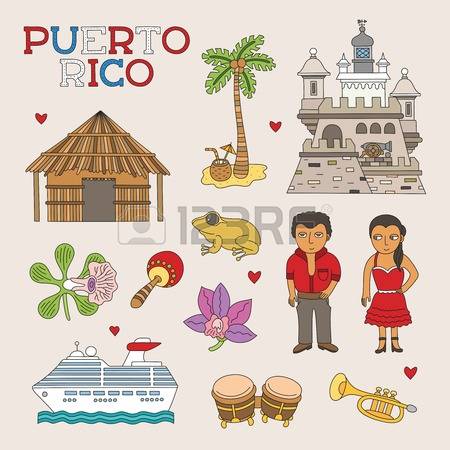 puerto rico: Vector Puerto Rico Doodle Art for Travel and Tourism