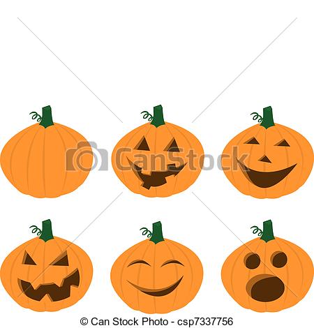 Pumpkin Faces - csp7337756