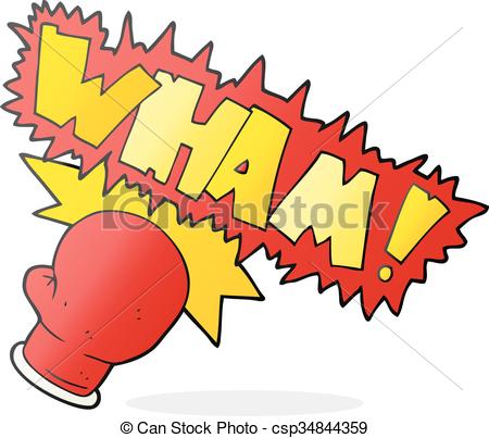 cartoon boxing glove punch - csp34844359