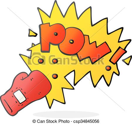 cartoon boxing glove punch - csp34845056