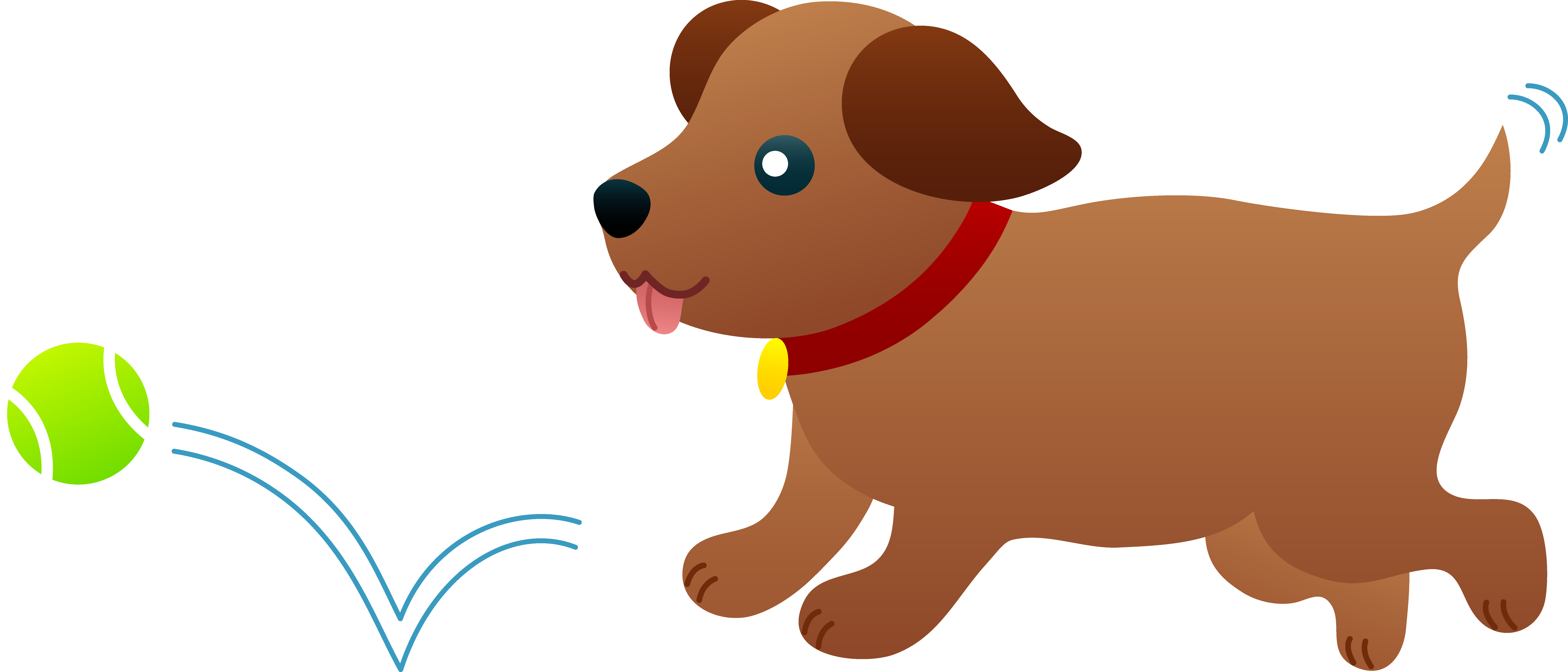 Puppy chasing after ball free - Clipart Puppy