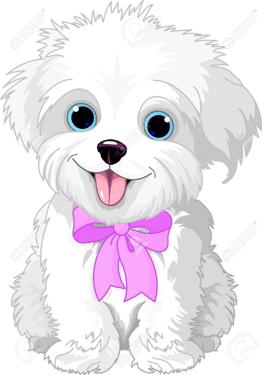 puppy: Cute white lap-dog . - Free Puppy Clipart