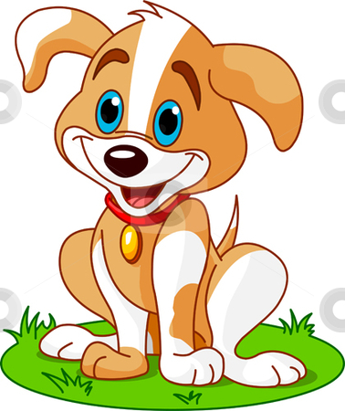 Puppy Illustration Stock Vector Clipart Cute And Funny Puppy By Anna