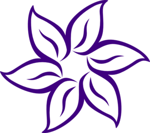 purple flower border clipart - Flower Outline Clip Art