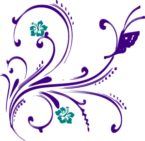 purple flower border clipart