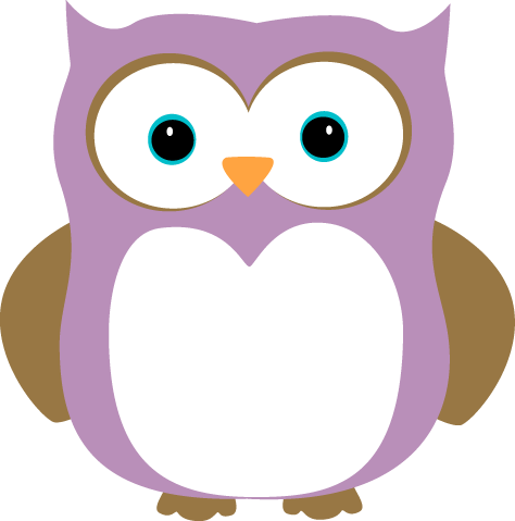 Purple and Brown Owl - Clip Art Owls