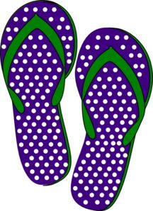 Purple And Green Flip Flops clip art