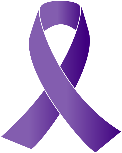Purple Awareness Ribbon Clip  - Cancer Awareness Ribbon Clip Art