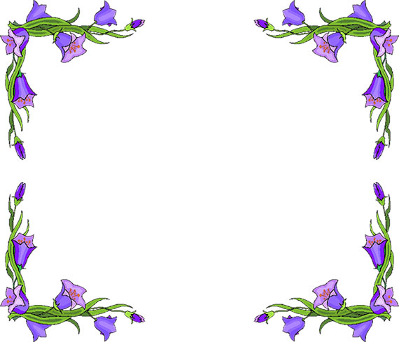 purple flowers border - Flower Border Clip Art