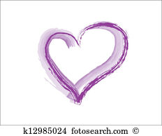 Purple Grunge Heart - Purple Heart Clip Art