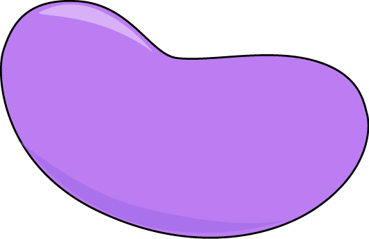 Purple Jelly Bean with a Black Outline