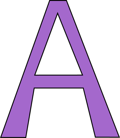 Purple Letter A - Letter A Clipart
