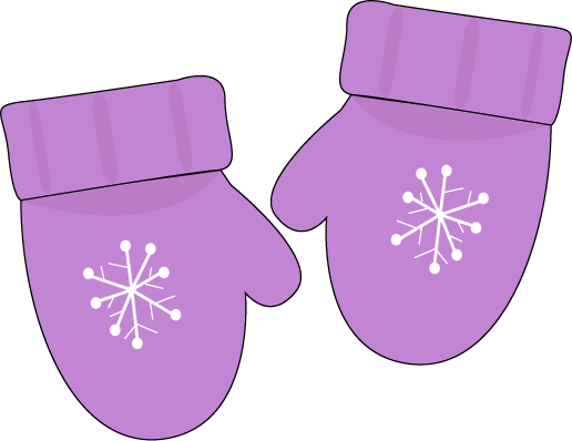 Purple Mittens Clip Art Pair Of Purple Mittens With A Snowflake