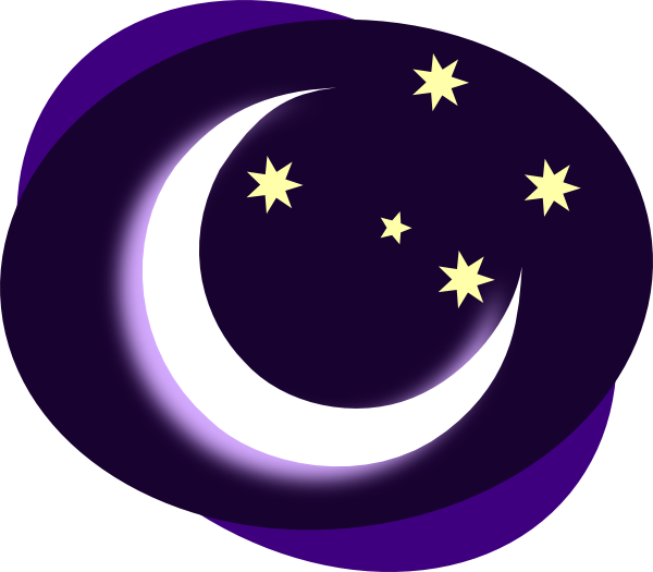 Purple Moon Clip Art At Clker - Moon And Stars Clip Art
