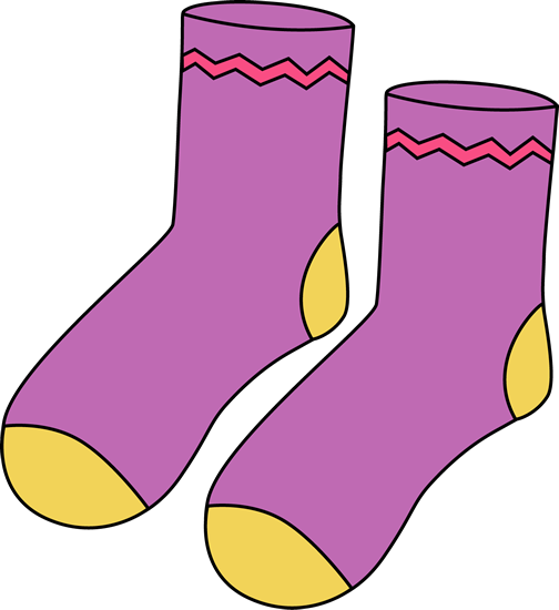 Purple Pair of Socks - Clip Art Socks