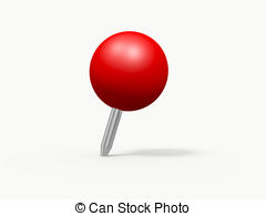 ... Push Pin - Red sphere shaped push pin, isolated on white.