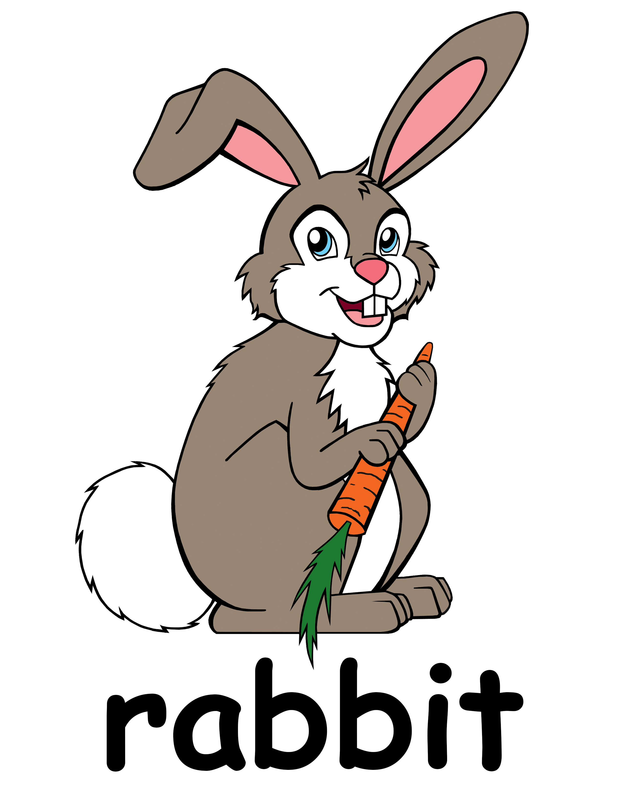 Rabbit clip art outline free .
