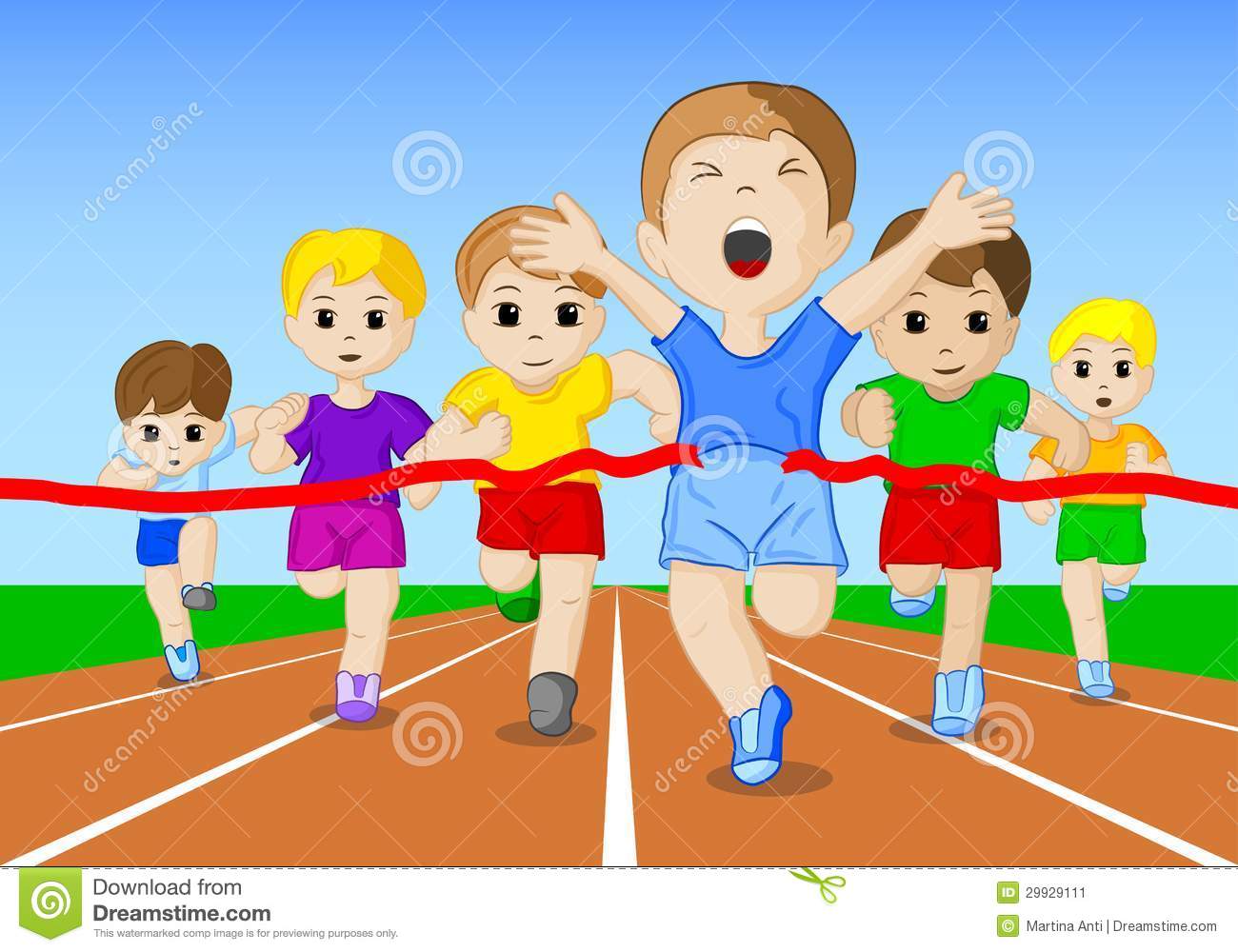 Boy Running Race Clipart #1