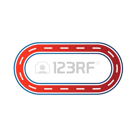 race track: Elliptical race circuit image Car road track Vector icon