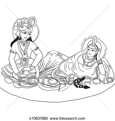 Clipart - Radha-Krishna. Fotosearch - Search Clip Art, Illustration Murals,  Drawings