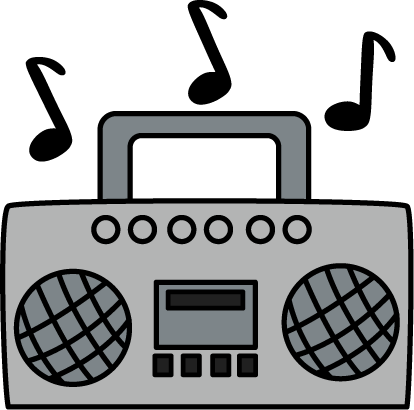 ... Radio Clip Art u0026middot; Boombox with Music Notes