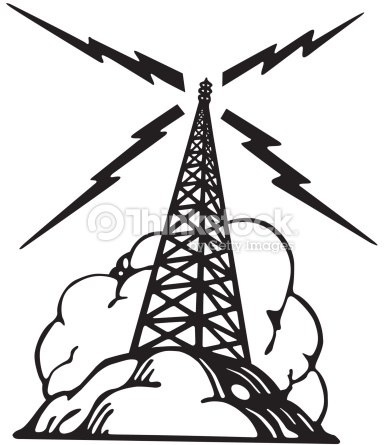 Radio tower Get the signal Catch the waves : Vector Art
