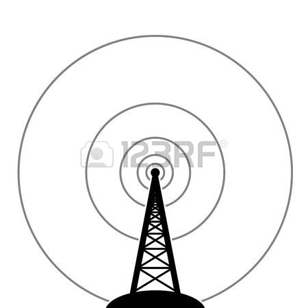 radio tower: illustration of radio tower broadcast Illustration