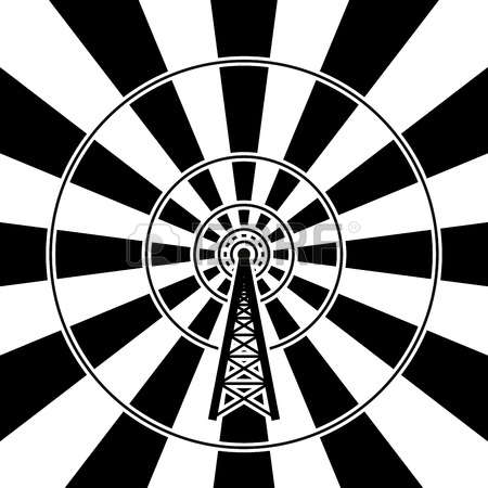 radio tower: illustration of radio tower broadcast