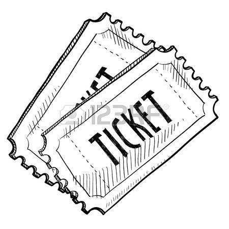 raffle ticket: Doodle style concert or movie ticket illustration in vector format