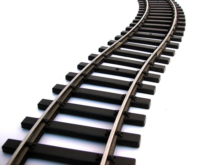 Single curved railroad track 
