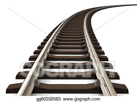 Railway track. 3d Vector illu