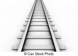 Single curved railroad track isolated Clipartby megastocker9/301 Rail track  - 3D rendered illustration of a railroad track.