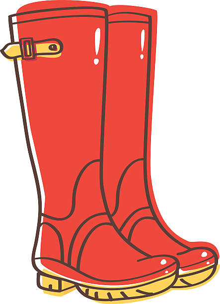 Wellington boots vector art illustration