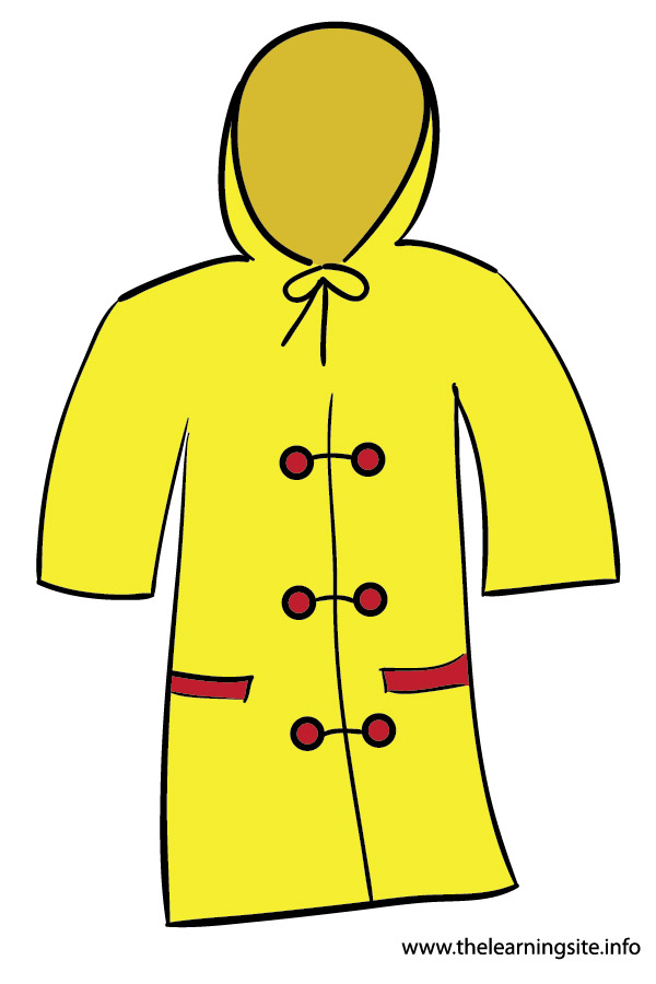 Rain Coat Clip Art Flashcard  - Clip Art Coat