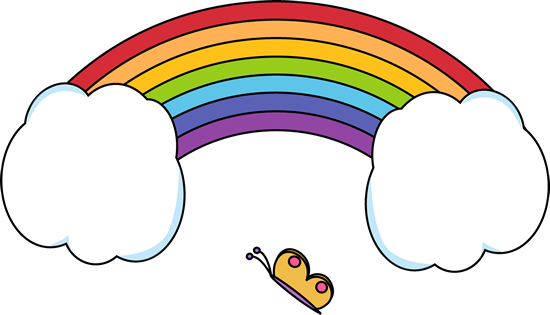 Rainbow and Butterfly - Clip Art Rainbow