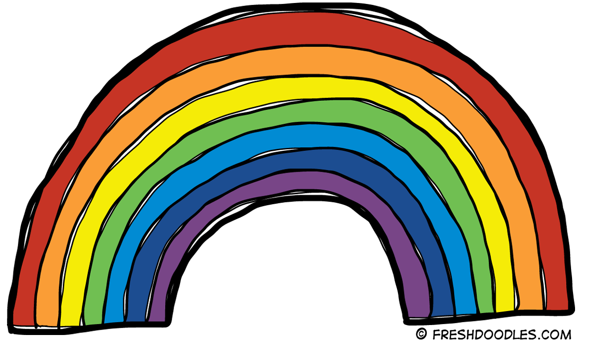 Rainbow clipart black and whi - Clip Art Rainbow