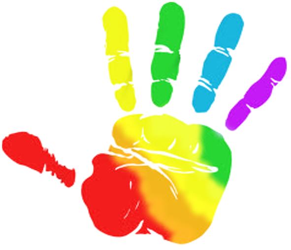 Rainbow hands clipart