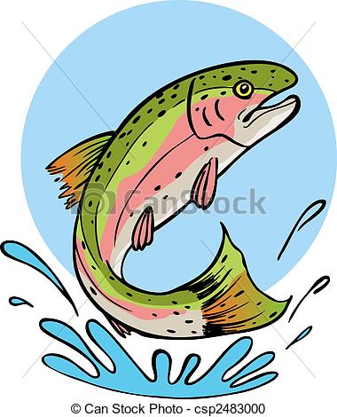 ... rainbow trout vector illustration image scalable to any... ...