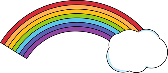 Rainbow with a Cloud - Clip Art Rainbow