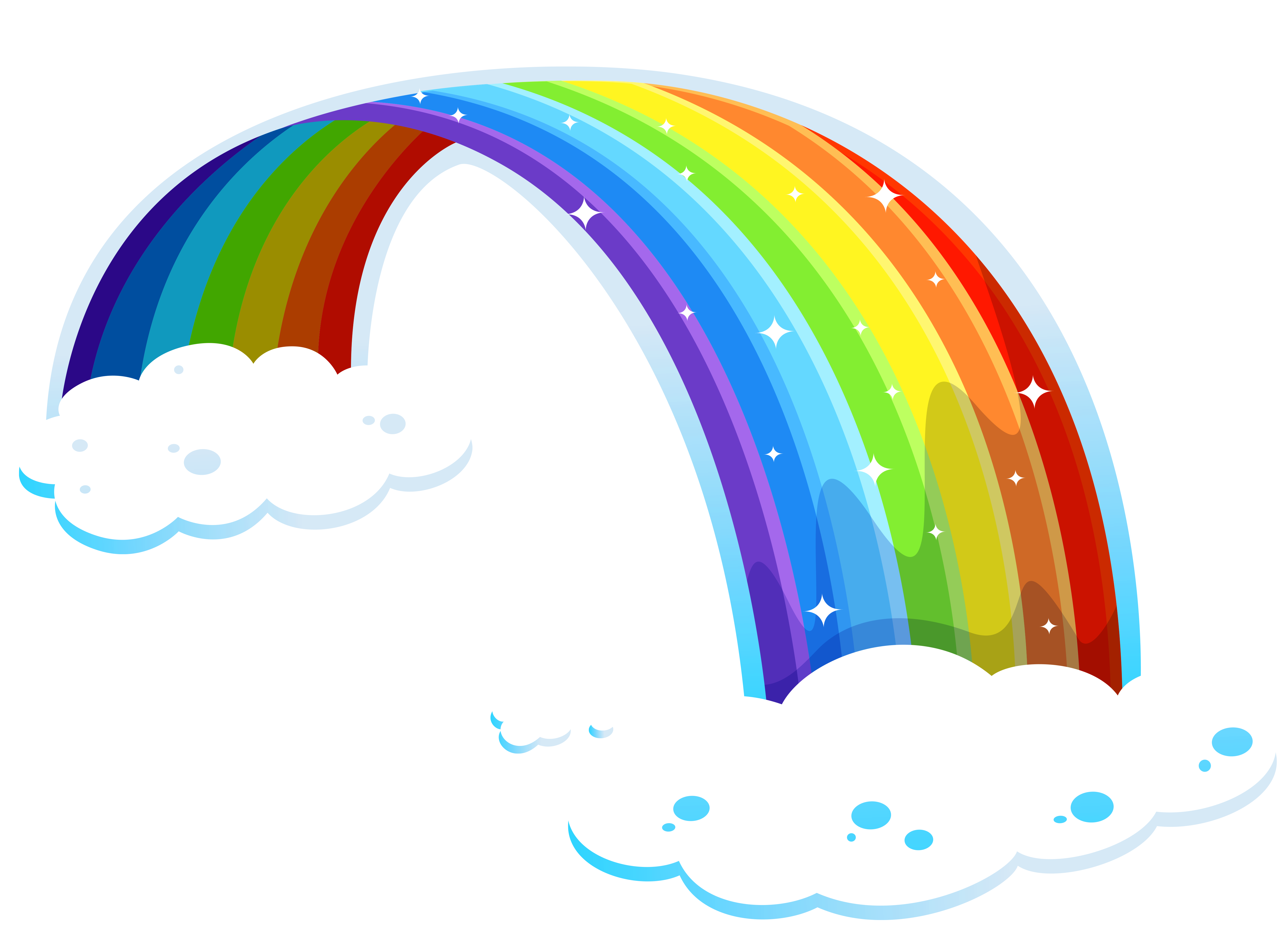 Rainbow With Clouds Png Clipart