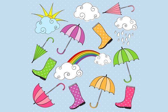 Rainy Day Clip Art - Illustra - Rainy Day Clip Art