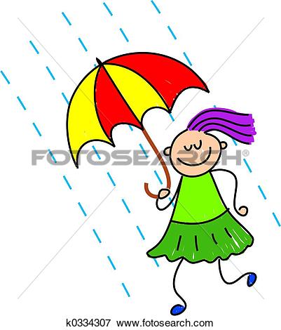 rainy day kid - Rainy Day Clip Art