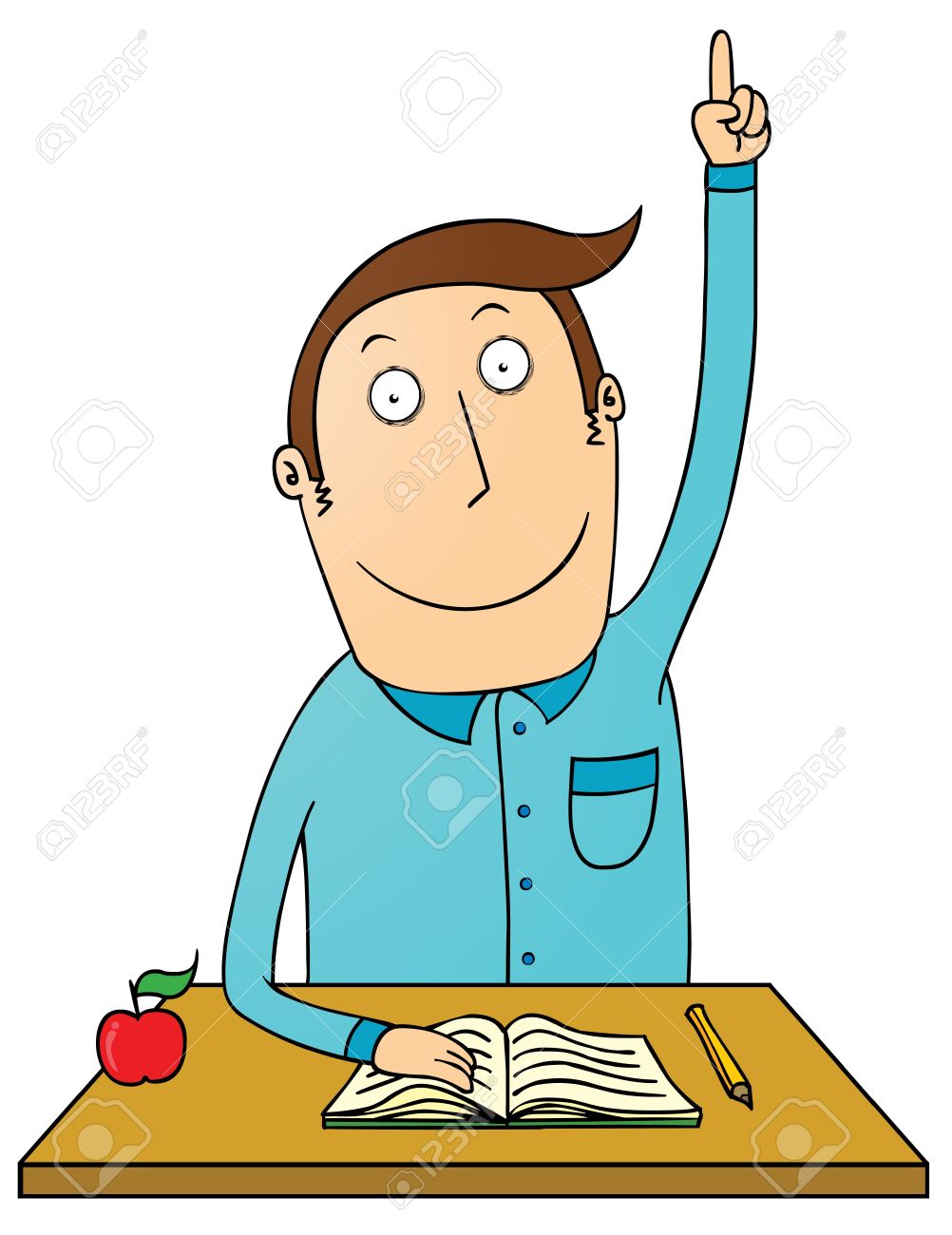 raising hand student - Student Raising Hand Clipart