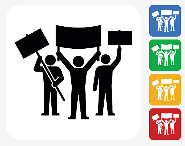 Rally Group Icon Flat Graphic Design vector art illustration